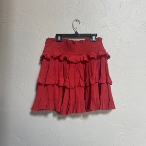 Altar’d State Burnt Orange/Blood Orange Tiered Skirt